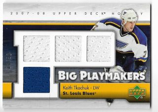 2007 - 08 Ud Upper Deck Game Jersey Big Playmakers Keith Tkachuk /50