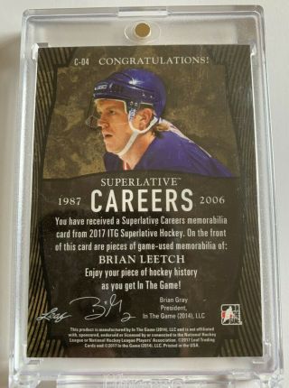 16/17 itg brian leetch superlative careers patches 2/4 2