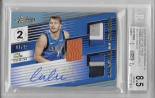 2018 - 19 Certified Luka Doncic Absolute Auto Swatch Rc - Bgs 8.  5 Nm - Mt, .  4/25