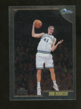 1998 - 99 Topps Chrome 154 Dirk Nowitzki Dallas Mavericks Rc Rookie