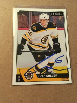 Colin Miller Signed 16/17 Opc O - Pee - Chee Card 69 Boston Bruins