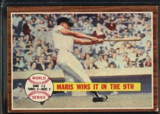 1962 Topps 234 World Series Game 3/roger Maris - Ex 127 - 118