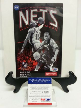 Vince Carter Signed Autographed Nets Vs.  Heat Game Program 3 - 20 - 2009 Psa Q56281
