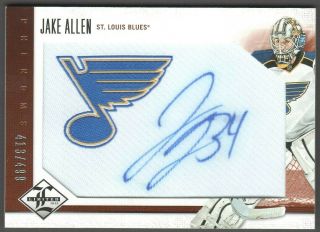 Jake Allen 2012/13 Limited Autograph Rookie Signatures 413/499 Blues $30.  00