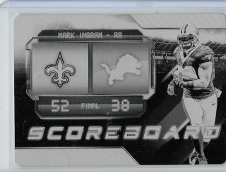 2018 Plates & Patches Mark Ingram 1/1 Black Plate From 2018 Score Saints Card 7