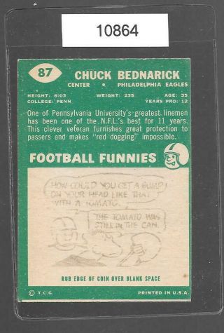 1960 Topps Football 87 CHUCK BEDNARICK Eagles 10864 2