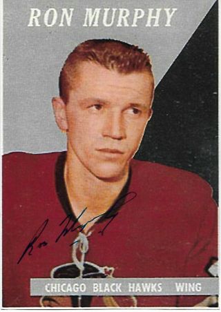 Ron Murphy Authentic Signed Autograph Chicago Blackhawks Nhl 4x6 Hockey Photo