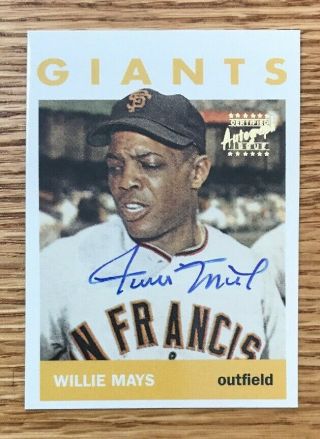 Willie Mays Autograph 1997 Topps Mays Commemorative 18 On Card Auto
