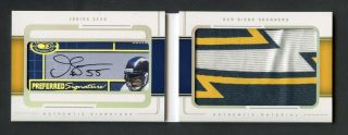 2017 Certified Cuts Junior Seau 1/1 Auto Game Chargers Logo Patch Booklet