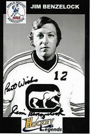 Jim Benzelock Authentic Signed Autograph Wha Chicago Cougars 4x6 Hockey Photo