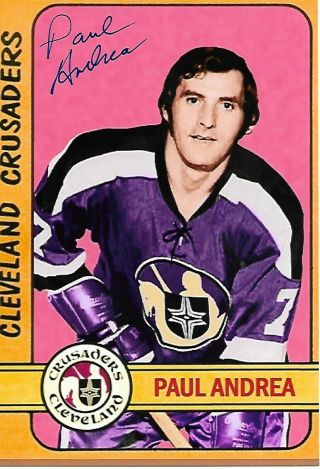 Paul Andrea Authentic Signed Autograph Wha Cleveland Crusader 4x6 Hockey Photo
