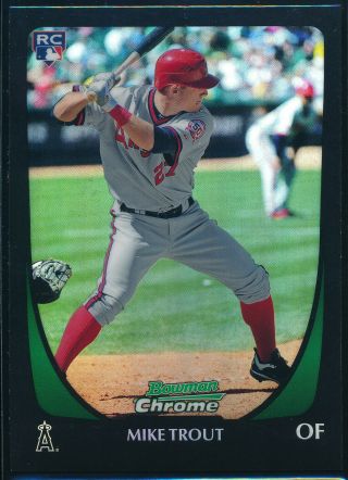 2011 Bowman Chrome Mike Trout Refractor Rookie Card 101 Scratches
