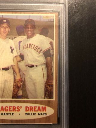 1962 Topps Managers’ Dream Mickey Mantle & Willie Mays 18 PSA 7 3