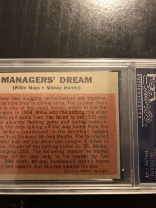1962 Topps Managers’ Dream Mickey Mantle & Willie Mays 18 PSA 7 5