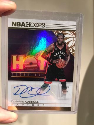 2016 - 17 Nba Hoops Demarre Carroll Hot Signature Auto 45 Basketball Card