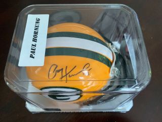 Paul Hornung Signed Auto Autographed Green Bay Packers Mini Helmet Leaf