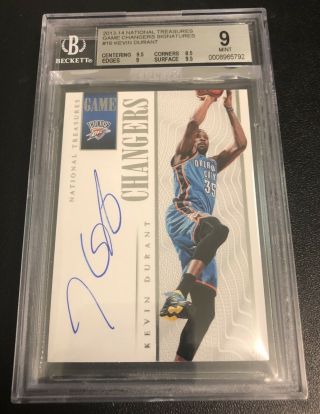 Kevin Durant 2013 - 14 National Treasures Game Changers Signatures Auto /60 Bgs 9