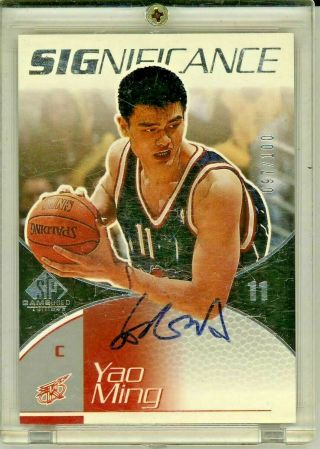 Yao Ming 2003 - 04 Sp Game Significance Auto Autograph 097/100 Rockets