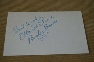 Ebba St.  Claire Circa 1952 Signed 3x5 Card 1954 Wsc York Giants D:1982