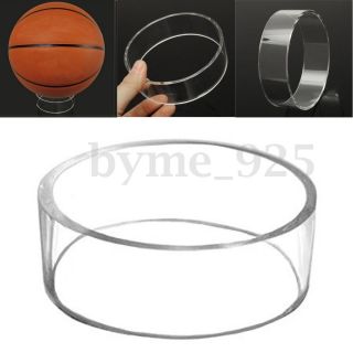 Deluxe Clear Acrylic Ball Display Stand Holder Rugby Football Basketball