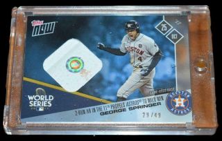 2017 TOPPS NOW ASTROS WORLD SERIES GEORGE SPRINGER GAME BASE CARD 29/49 4