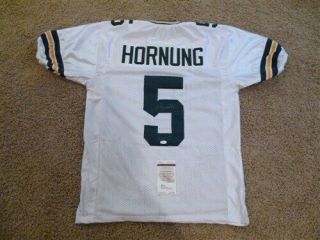 Paul Hornung Signed Auto Green Bay Packers White Jersey Hof 86 Jsa Autographed