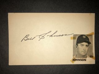 1940s Yankees: Bill Johnson,  Vintage Signed 3x5 From 1950