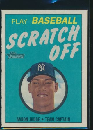 2019 Topps Heritage High Number Scratch Off Insert 30 Aaron Judge Yankees