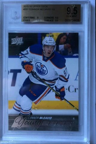 15/16 Ud Connor Mcdavid Young Guns Rookie Bgs 9.  5 Gem