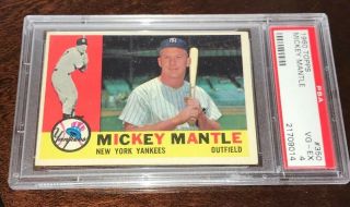1960 Topps Mickey Mantle 350 Psa 4 Vgex Ny Yankees Hof
