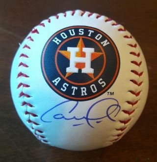 Carlos Correa Houston Astros Logo Mlb Signed Autoraphed Rawlings Baseball W
