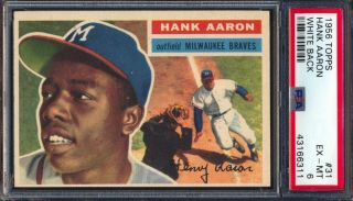 1956 Topps — Hank Aaron (white Back) 31 — Psa 6