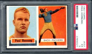 Paul Hornung 1957 Topps Green Bay Packers Card 151 Psa 5 Ex