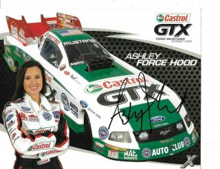 2009 Nhra Ashley Force Castrol Gtx Ford Signed Autographed Postcard
