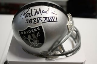 Oakland Raiders Rod Martin 53 Signed Raiders Mini Helmet Sb Xv Sbxviii Champs