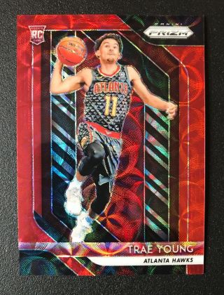 2018 - 19 Panini Prizm Choice Red Trae Young Hawks Rc Rookie /88