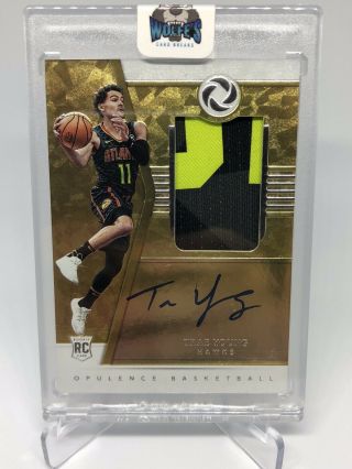 2018 - 19 Panini Opulence Trae Young True Rpa Rc Rookie Patch Auto 31/79 Hawks