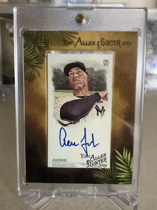 2019 Topps Allen And Ginter Aaron Judge Mini Framed Auto
