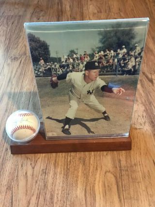 Whitey Ford Signed Baseball And 8 " X 10 " Picture