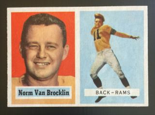 1957 Topps 22 Norm Van Brocklin Rams Hof Nmt " Look "
