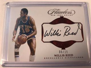 Willis Reed 16/17 Flawless Excellence Signatures Auto Autograph Ruby 6/15 Ssp