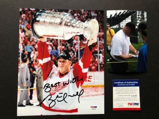 Brett Hull Signed Autographed Nhl Red Wings 8x10 Photo Psa/dna Cert