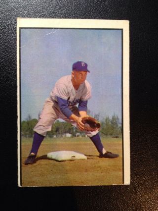 1953 Bowman Color 135 Bobby Morgan Dodgers