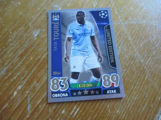 Match Attax Attack Champions League 15/16 Le4 Yaya Toure Silver Limited Edition