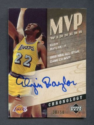 2006 - 07 Upper Deck Chronology Mvp Winners Elgin Baylor Auto 38/50 Lakers