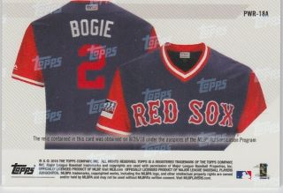 2018 XANDER BOGAERTS RED SOX TOPPS NOW GAME WORN JERSEY CARD PLAYERS ' WEEKEND 2