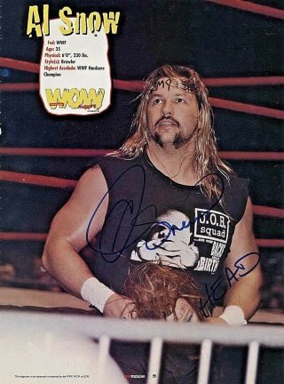 Al Snow Autographed Signed Picture Photo Proof Authentic Tna Wwf Wwe