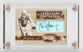 2001 Playoff Contenders Legendary Contenders Steve Young Auto Card - Rare