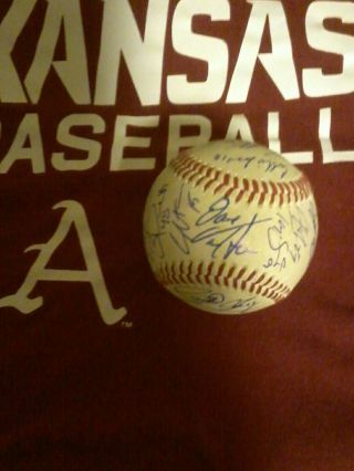 2019 Arkansas Razorbacks Team Autograph Baseball Cws Omaha 17 Autographs