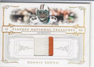 2007 Playoff National Treasures Ronnie Brown 2 - Color Patch 08/25 Dolphins - Rb